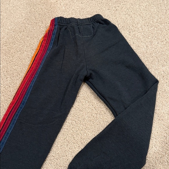 Aviator Nation size 8, KID'S 5 STRIPE SWEATPANTS - CHARCOAL - Picture 8 of 9